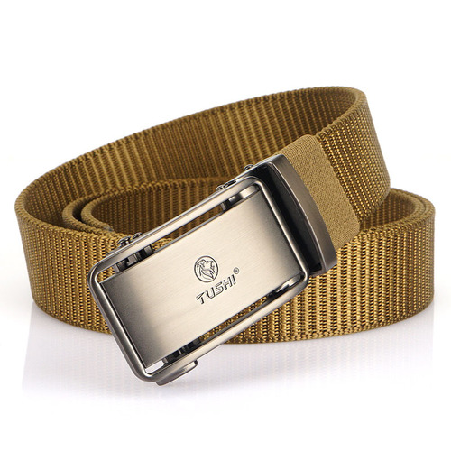 New belt men's toothless automatic buckle men's belt nylon canvas young people versatile casual pants belt men's trend