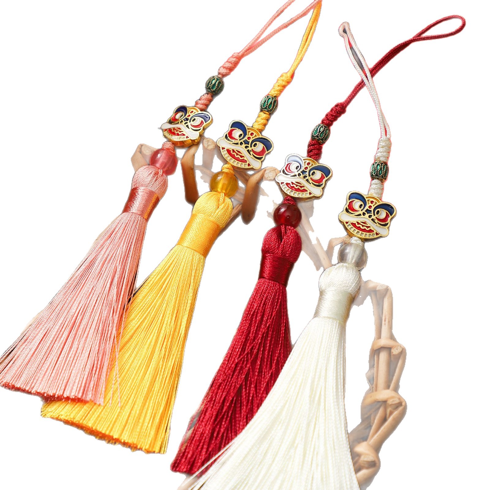 Año Nuevo despierta león bordilla colgante decoración del barril de la cena de Año Nuevo con flores DIY material floral colgante de seguridad