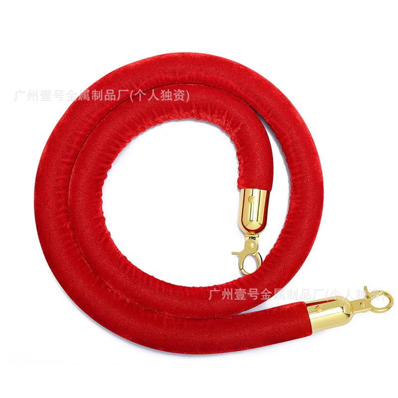 1개 - 1.5m 레드 벨벳 로프 골드 후크