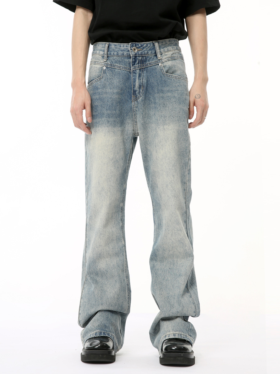 MTLCLOTHES Hombres| 2024 verano nuevo producto nicho de diseño de pantalones de empalme sensación de micro-trometa de la tendencia jeans