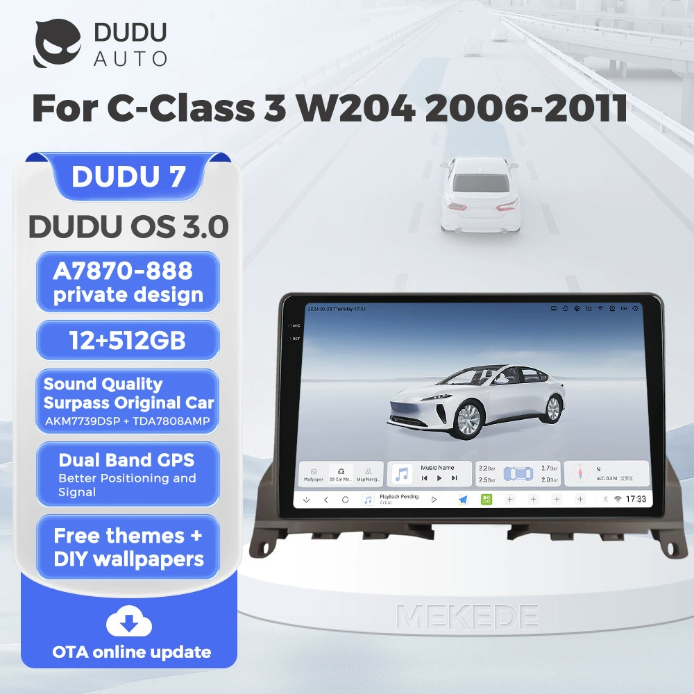 Подходит для Mercedes-Benz C-Class W204 2006-2011 модификация Duduauto Android умный центральный сенсорный экран навигации