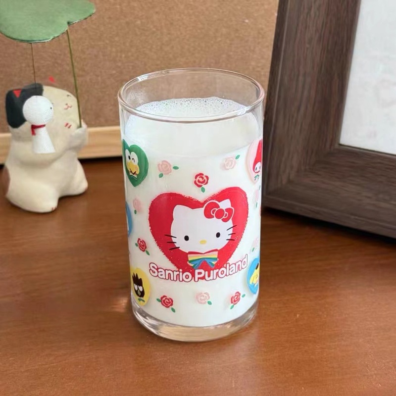 かわいいハローキティ猫ガラス高価値誕生日 KT ジュースミルクコーヒーカップ高温耐性ストレートカップ|undefined