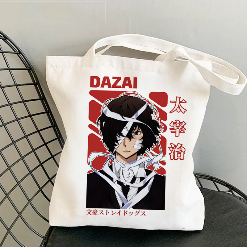 Comercio extranjero transfronterizo Bungou Stray Dogs impresión bolsa de lona Harajuku bolsa de hombro bolsa de moda bolsa de compras