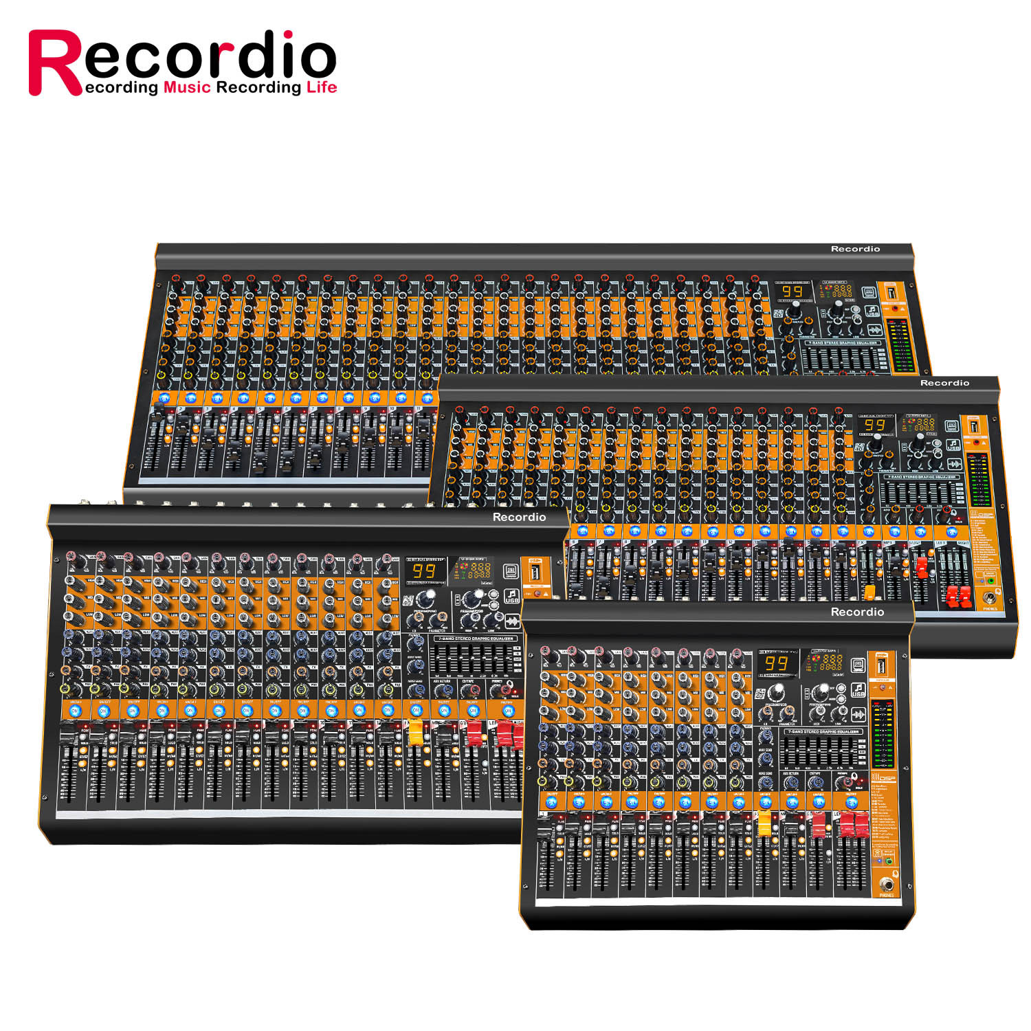 MV24调音台舞台专业混音器酒吧音响打碟USB声卡录音蓝牙DJ mixer