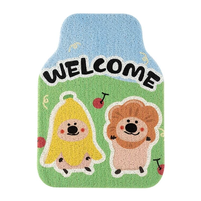 silk ring girl car anti-dirty | Avtomobil döşəmə paspasları - banana-pepper-bear-wire-circle-foot-pad-front-1-64548cm-front-silk-circle