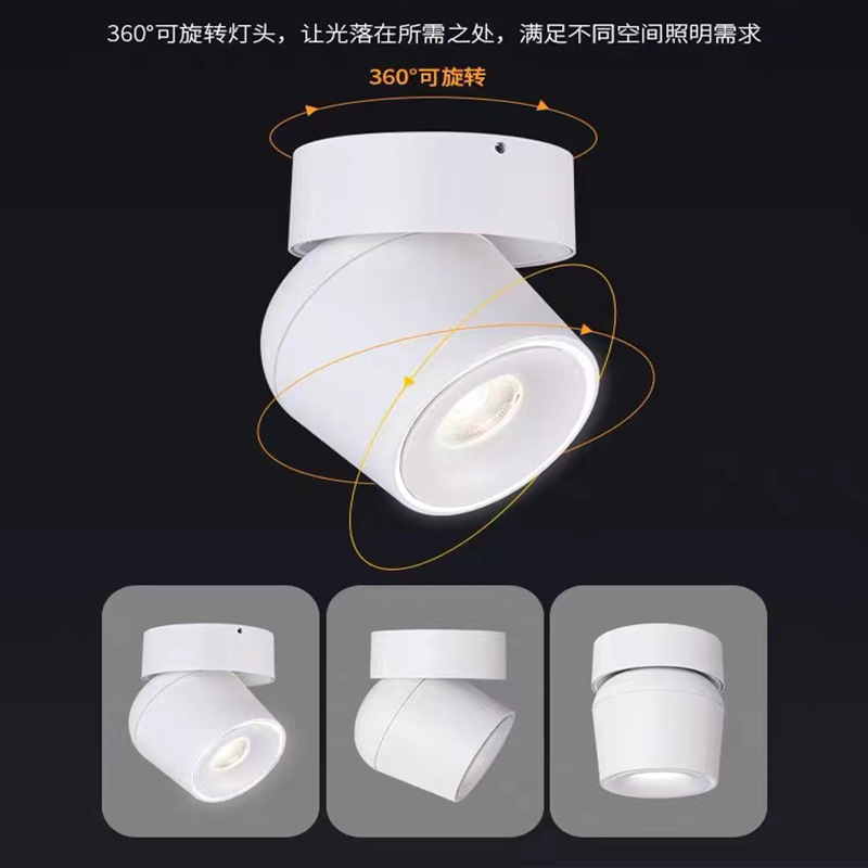 Undercabinet Adjustable Angle LED Ceiling Light for Kitchen, Living Room, without Pendant, Deep Cup Anti-glare COB Mini Flush Mount Lamp