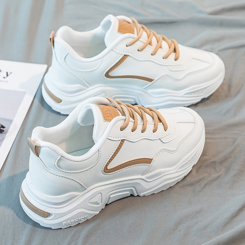 Ladies' shoes with a versatile design, 2024 spring new casual chunky sole running shoes for students, training and sports shoes.