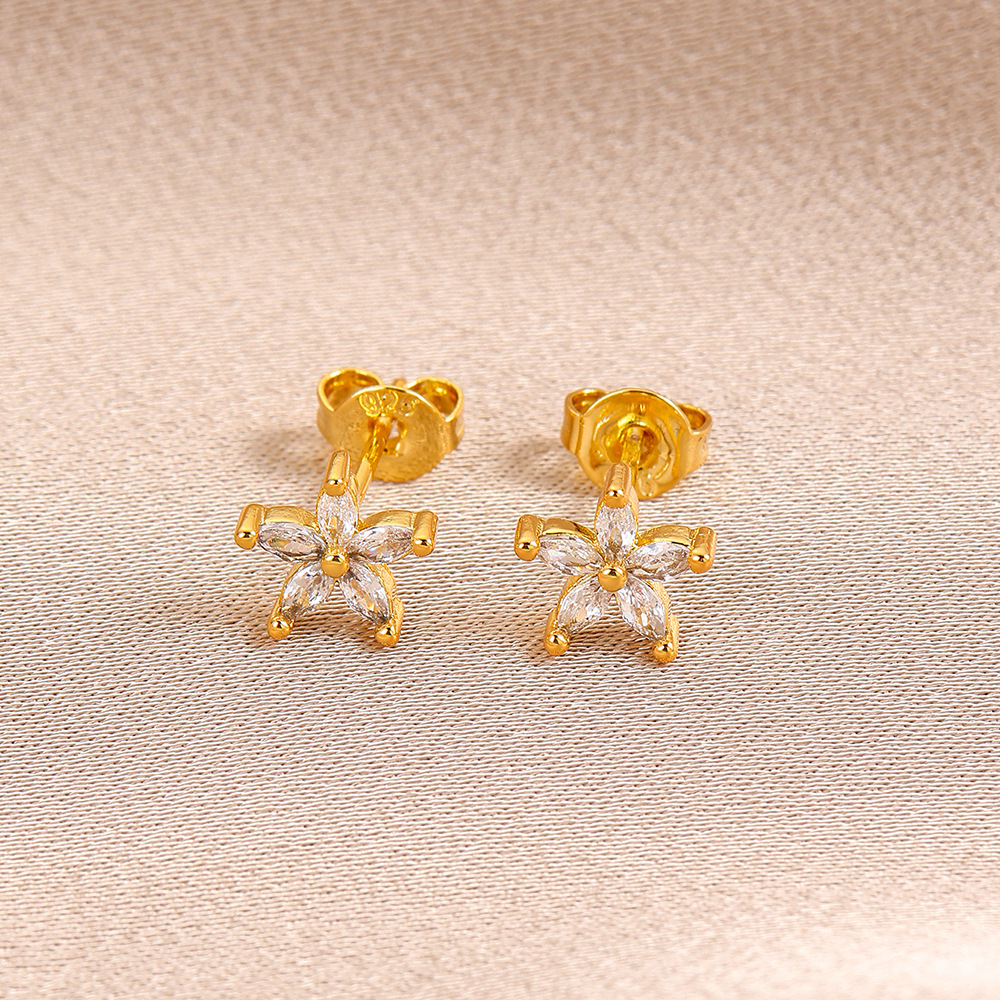 7g Weight Copper Ear Needle Material 18K Gold Plated Plating Material Zircon Inlay Material Ear Studs Classification 1 Piece Quantity Daily Occasion Copper Material Geometric, Heart Shape, Crown Pattern All Seasons Season Women's Gender Inlay Design Sweet Style 1 Piece Sweet Geometric Heart Shape Crown Inlay Copper Zircon 18K Gold Plated Ear Studs 19