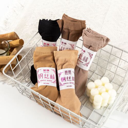 Facial mask steel stockings, spring and summer women's short stockings that are not easy to snag, super elastic and super soft velvet socks wholesale