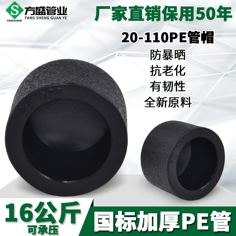 PE承插式管帽管材堵头堵盖管闷头20 4分25PE水管管材管件配件