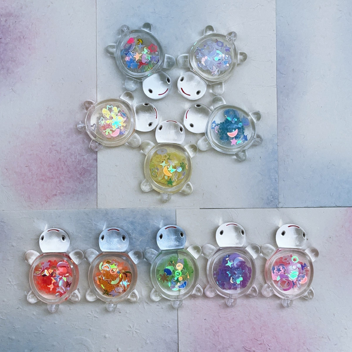 Cute luminous transparent sequin turtle accessories diy simulated…