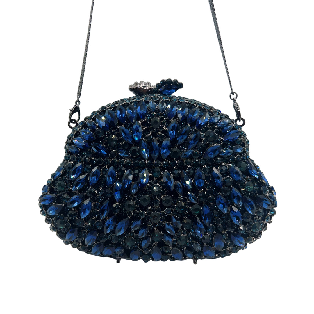 Stone clutch nuevo bolso de cena de diamante azul bolso de mano hueco bolso de fiesta de Europa y América