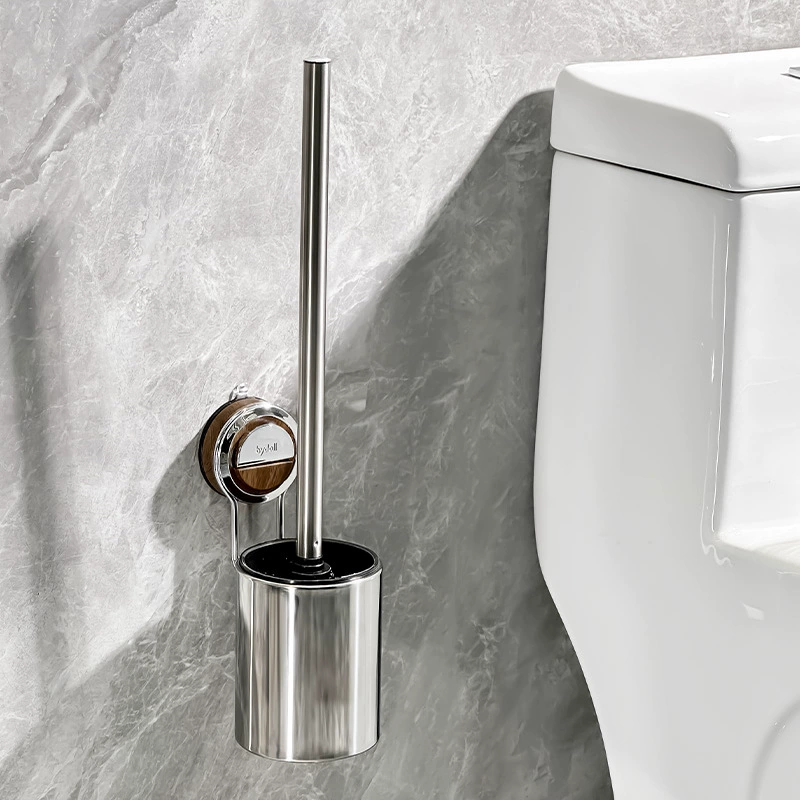 Щетка для унитаза на присоске из нержавеющей стали, бытовая, без мертвых углов, для ванной комнаты, туалета, специальная настенная щетка для чистки, новый стиль 2025