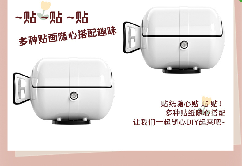 Retro motorcycle tail box with unique gas tank design, made of ABS material, scratch-resistant and waterproof, suitable for electric vehicle storage