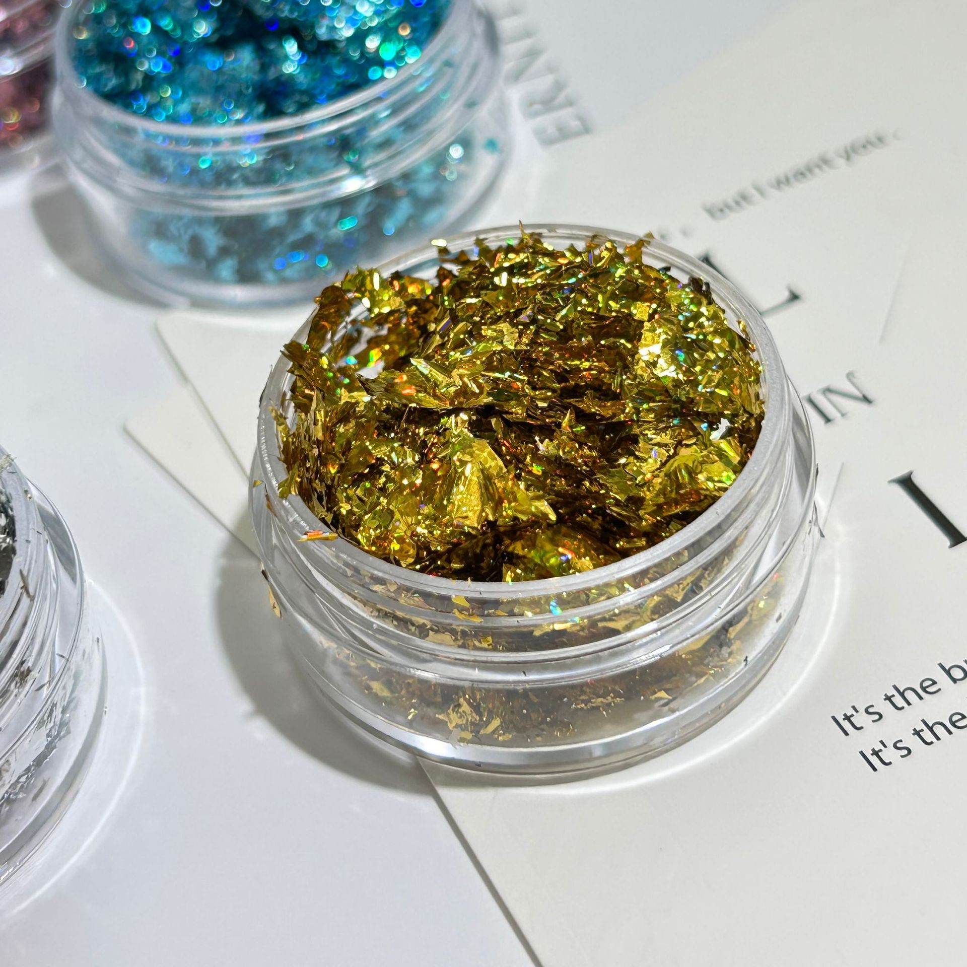 Gold Foil Nail Art Jewelry Gold Foil Fragments Internet Popular Nail Polish Glue Decorative Sticker Sequin E-commerce Cross-border