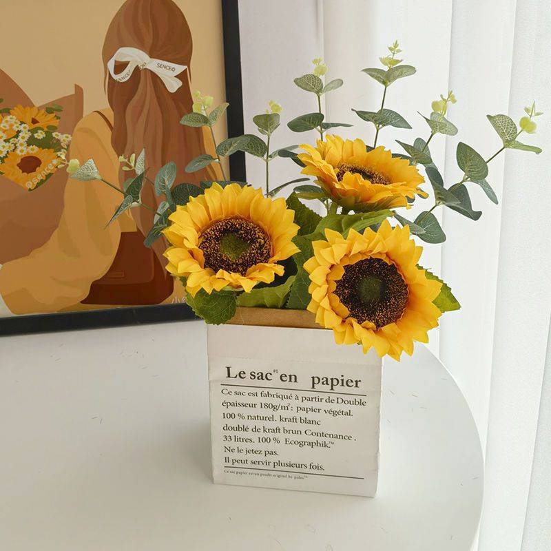 Sunflower flower living room decorations plastic fake flower…