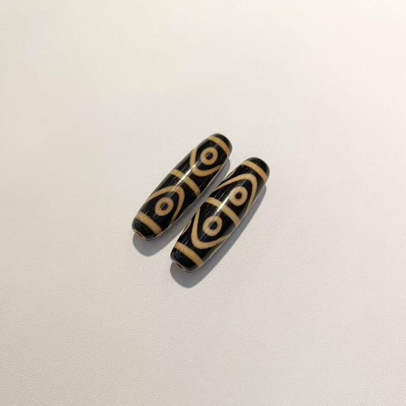 チベット式瑪瑙天珠2-9眼天珠牙黄風化包糊38mm天珠diyアクセサリーネックレス【a級】|undefined