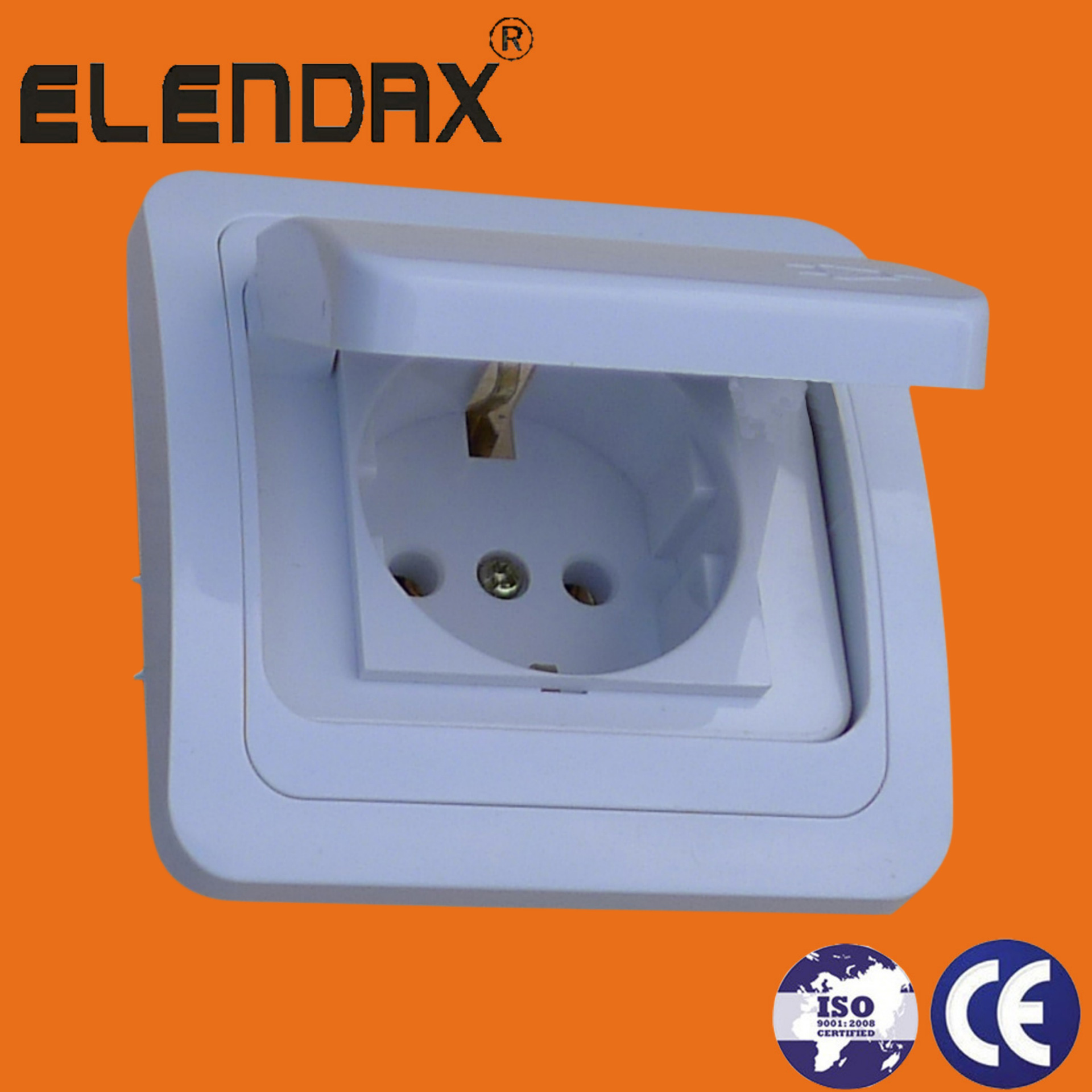 一位暗装接地插座　防溅欧式墙壁插座　防水插座（F2510）