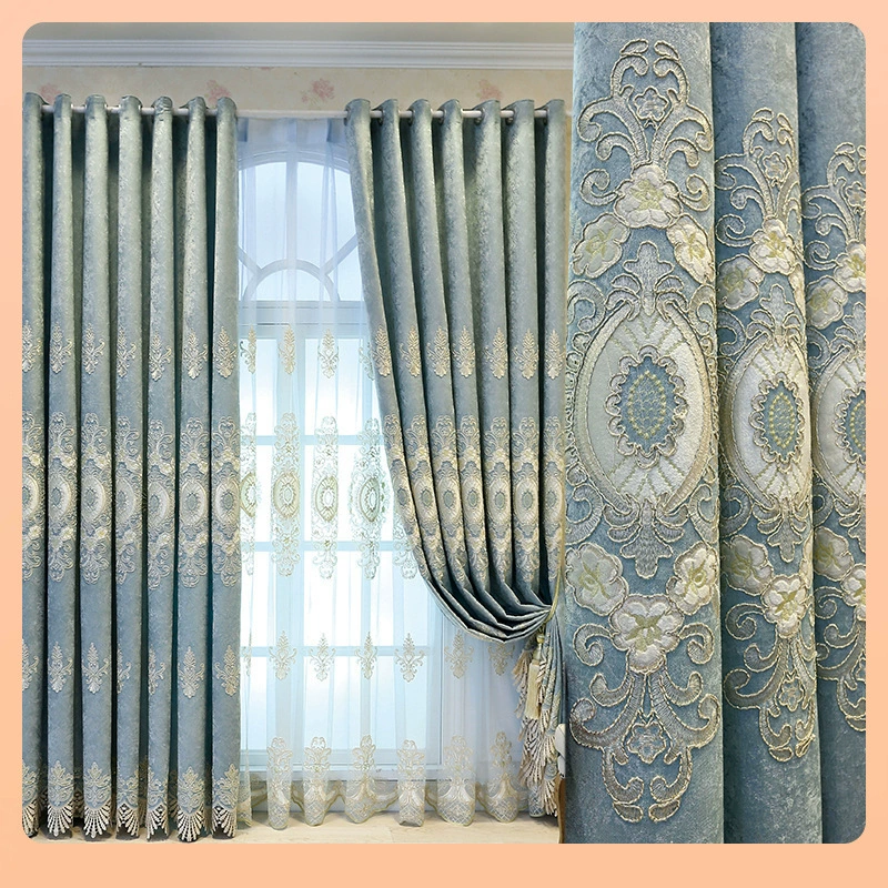 Хлопковый бархат жаккардовые занавеси, европейская гостиная/спальня, пол وتع