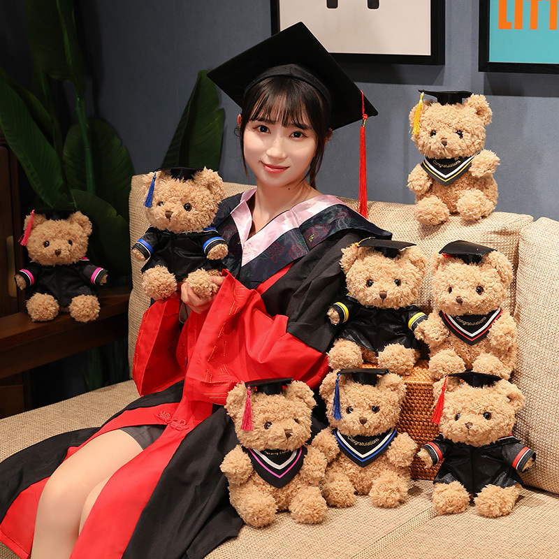 Doctor de dibujos animados sombrero Teddy Bear muñeca juguetes de peluche uniformes de licenciatura osos abrazando osos muñecas regalo de graduación