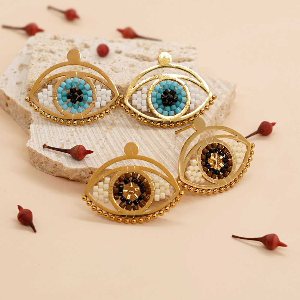 1 Pair Bohemian Eye Alloy Glass Womenu0027S Earrings