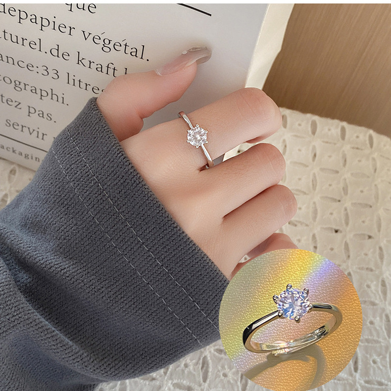 Simple Style Geometric Copper Inlay Zircon Open Ring 1 Piece