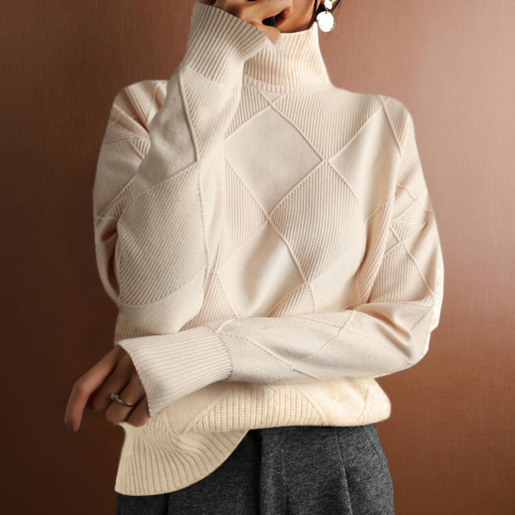 Autumn and Winter New Cross-border Casual All-match Knitted Sweater Loose Turtleneck Warm Sweater Solid Color Knitted Pullover Top