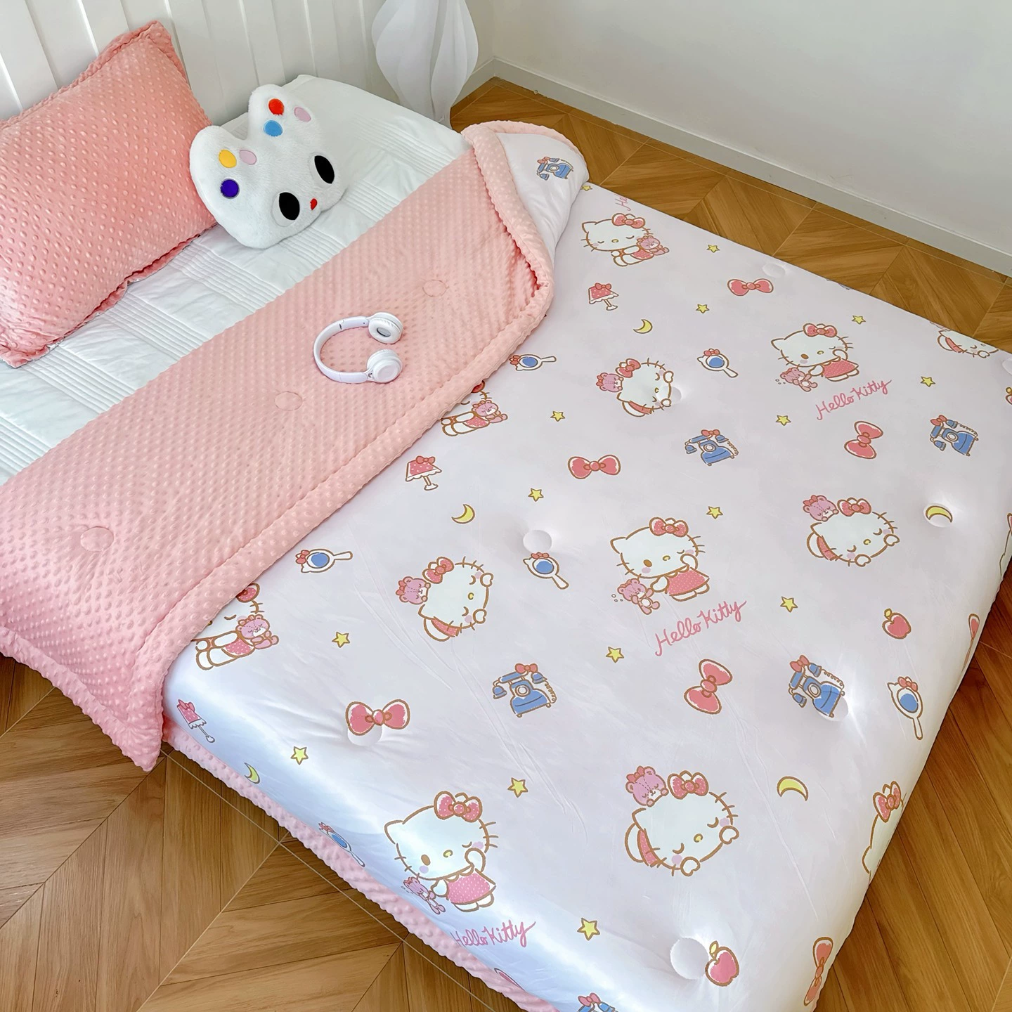 Класс A Sanrio Milk Knit Cotton Doudou покрыт мультперсонажами детей осенью и зимой