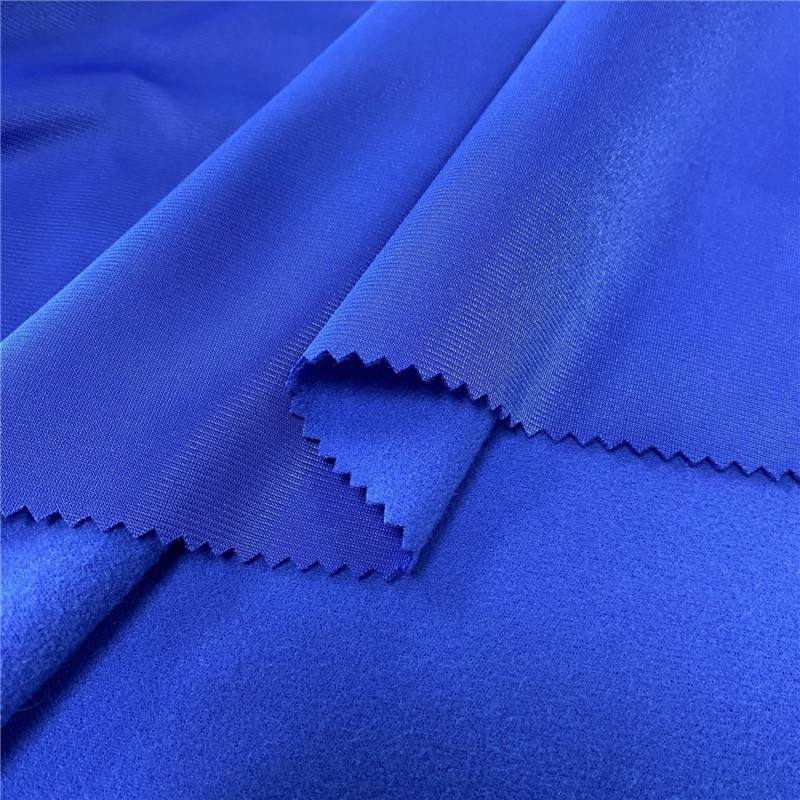 单面磨毛布用途休闲女装运动装校服针织面料卫衣面料荧光黄藏青色