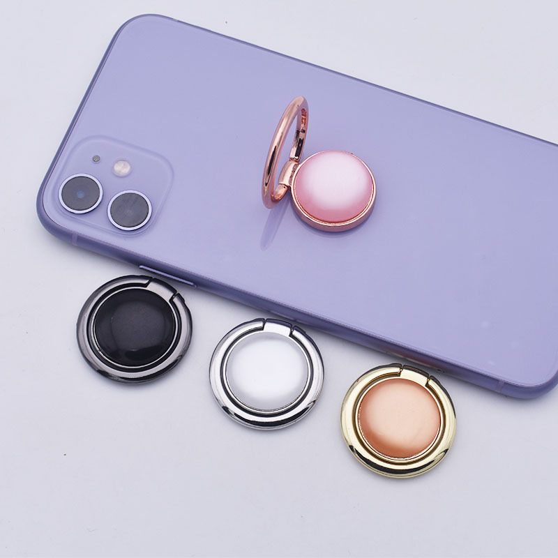 Mobile phone holder round gemstone ring buckle metal diamond ring holder 360 Rotating customizable pattern