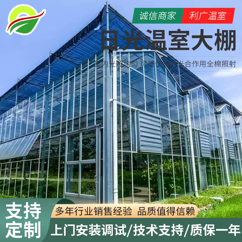 日光温室养殖大棚骨架 智能暖棚冬暖式花卉大棚安装设计玻璃温室