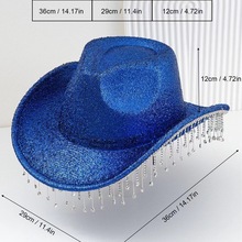 流苏西部牛仔帽高品质2025新款秋冬帽子保暖礼帽女士英伦帽