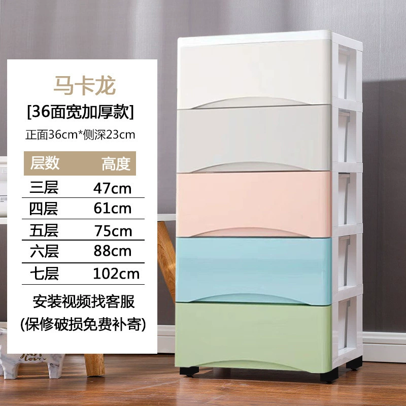 Plastic Storage Cabinet — Thickened Multi-Layer Drawer Organizer, Various Widths 20–78 cm