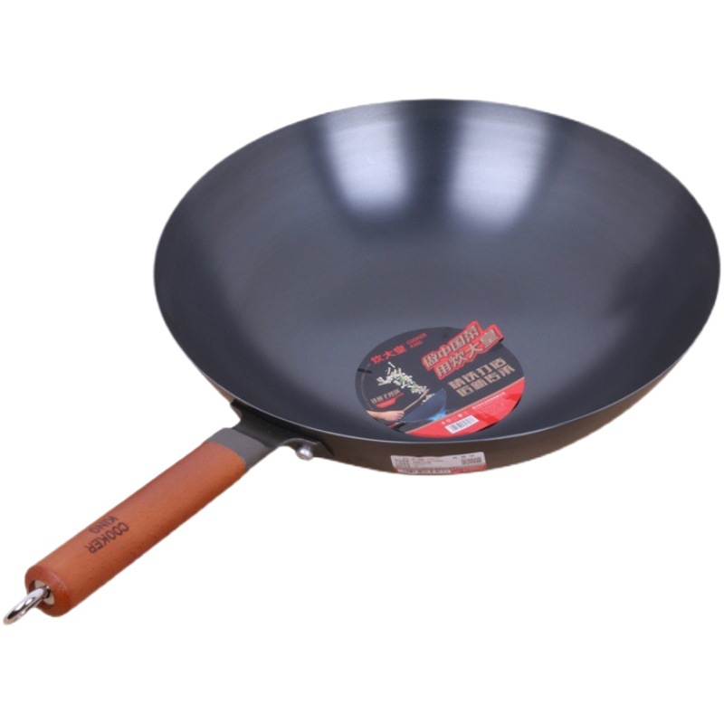 Cocina emperador dama de hierro wok de fondo redondo wok de hierro anticuado sin recubrimiento wok ligero para estufa de gas 32CM34CM