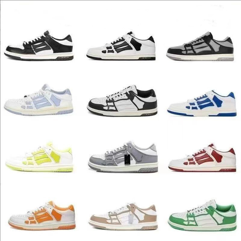 Amiri Bone Shoes Versatile Trendy Low-Top Black and White Men's Sneakers Putian Summer High-End Casual Sports Women's Shoes Amiri Bone Shoes Versatile Trendy Low-Top Black and White Men's Sneakers Putian Summer High-End Casual Sports Women's Shoes