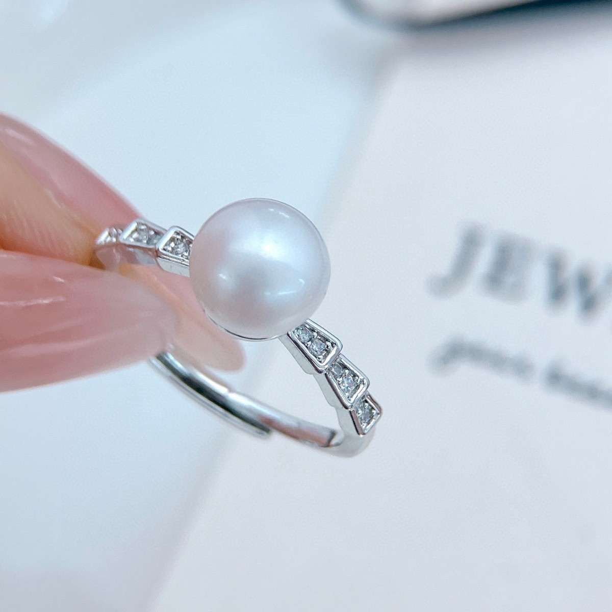 Natural Freshwater Pearl Ring, Fashionable, Simple, Versatile, Trendy Index Finger Ring, Adjustable Open Ring, Jewelry Wholesale