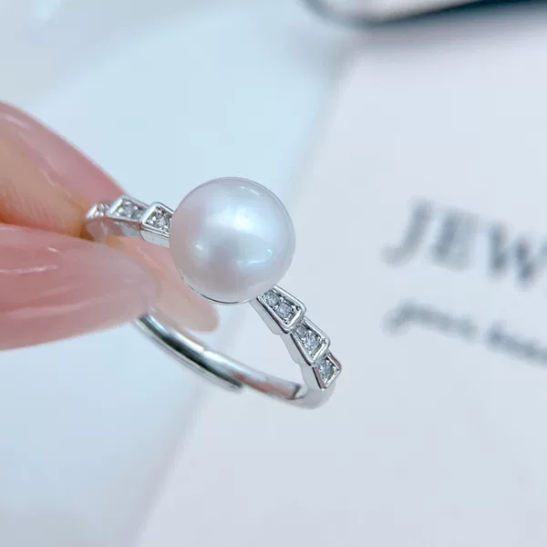 Natural Freshwater Pearl Ring, Fashionable, Simple, Versatile, Trendy Index Finger Ring, Adjustable Open Ring, Jewelry Wholesale