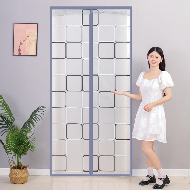 Air Conditioning Door Curtain for Warmth, Cold Air Insulation, Partitioning Bedroom, Home Kitchen, Bathroom, Mosquito-Proof, Windproof, Self-Adhesive, Oil-Proof