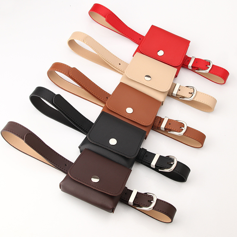 New Women's Waist Bag Belt, Simple and Versatile Clothing Belt, Detachable Multi-Functional Small Bag Decorative Trouser Belt for Delivery