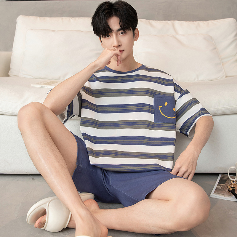 XYT 반팔 25107#파란 웃는 얼굴