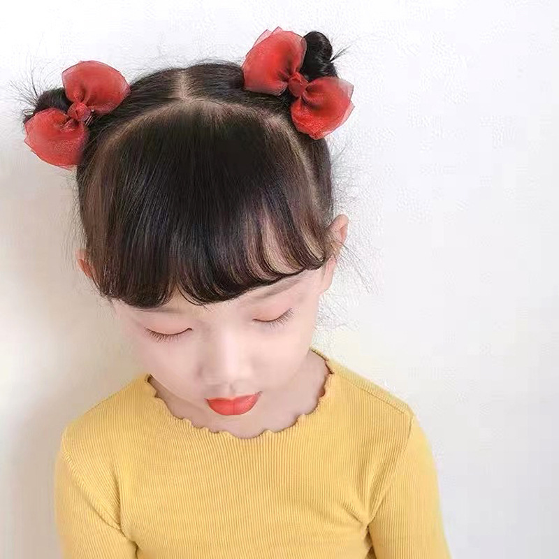 Europa y América ins perla hilo arco clip niños de tela horquilla 2-piece set hembra horquilla dulce malla cabeza accesorios para el cabello