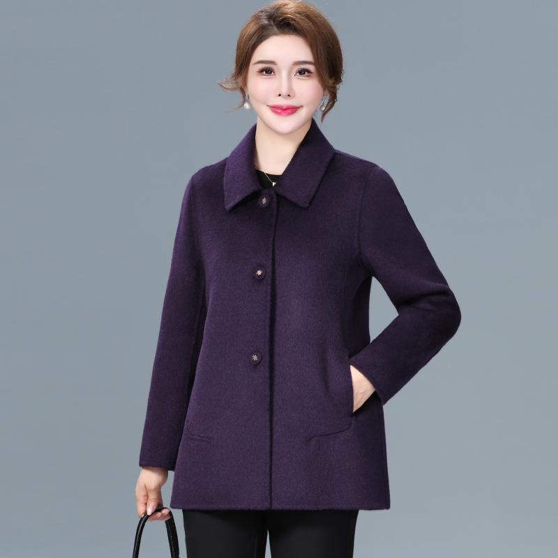 Double-Sided Velvet Wool Outwear for Women 2025 New Autumn and Winter Classy Short Woolen Outwear for Middle-Aged Mothers Double-Sided Velvet Wool Outwear for Women 2025 New Autumn and Winter Classy Short Woolen Outwear for Middle-Aged Mothers