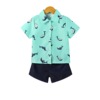 Summer cartoon shirt for boys, thin shorts, set, cardigan, pijama