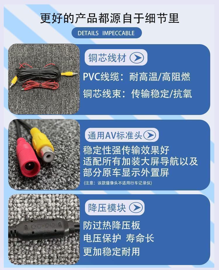 Universal In-Car Perforated Ccd Small Dome Reversing Camera Ahd1080P High-Definition Night Vision