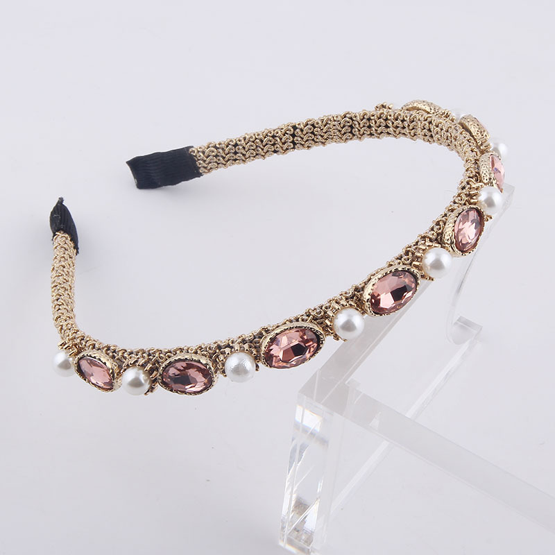 New Fashion Simple Wrapped Diamond Pearl Headband display picture 3