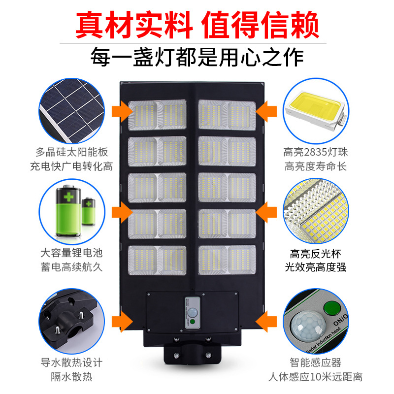 Farola solar integrada con control remoto de sonido y luz, alta eficiencia, sensor de movimiento IP65 para jardín, sin necesidad de cableado ni electricidad.