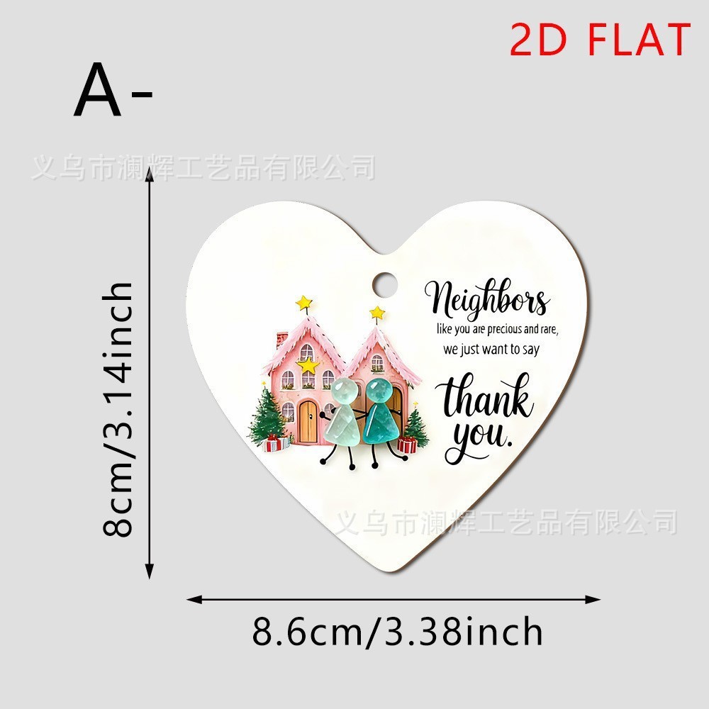 Colgante transfronterizo venta caliente en forma de corazón decoración de amistad decoración plana 2D sub