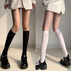 Long stockings Japanese JK socks women's spring and summer mid-high calf socks pressure slimming pure desire black silk elastic sunscreen socks