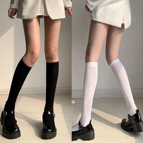 Long stockings Japanese JK socks women's spring and summer mid-high calf socks pressure slimming pure desire black silk elastic sunscreen socks