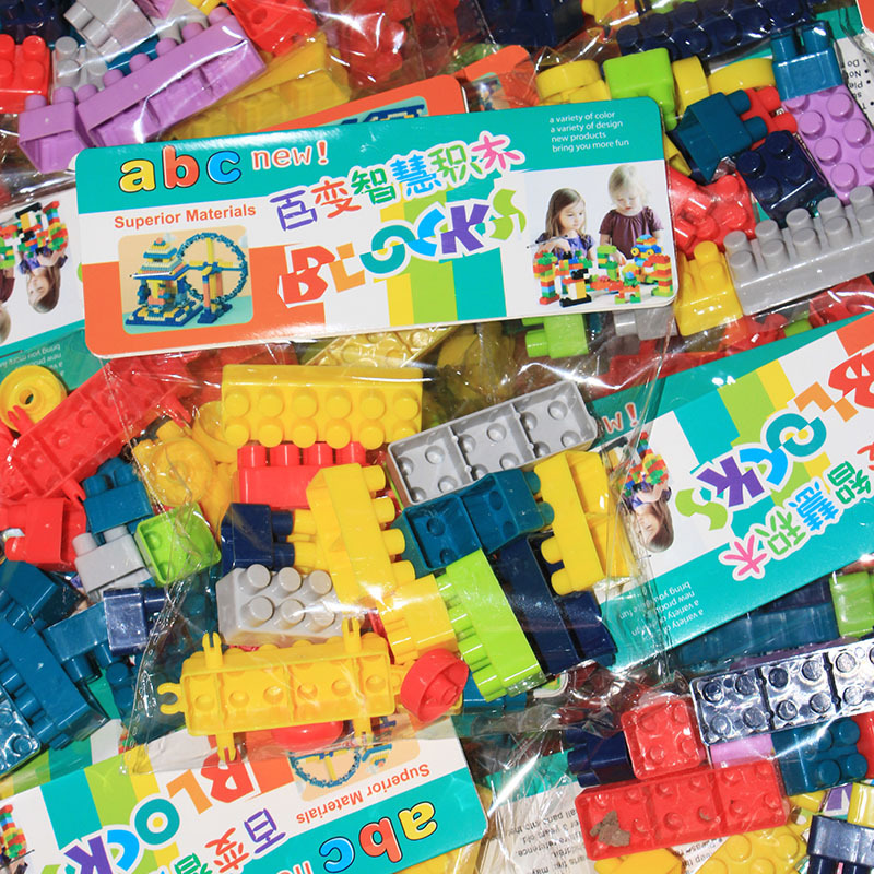 Kinder-Spielzeug Beutel Bausteine DIY pädagogische große Partikel Montageblöcke Aufklärung Vorschulbildung Montage 2-Yuan-Laden Großhandel